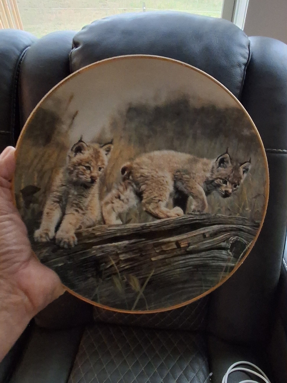 The Bradford Exchange Vintage Bobcat Cubs Decorative Plate - Brown and Tan